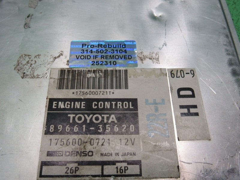 89661-35620 91-92 TOYOTA PICKUP TRUCK 22R-E ECU ECM PCM ENGINE COMPUTE