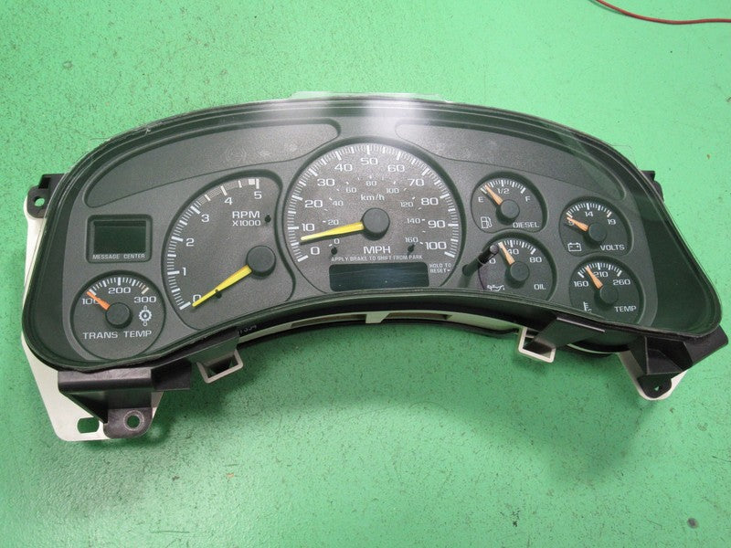 01-02 SILVERADO SIERRA DURAMAX HD INSTRUMENT CLUSTER MILEAGE PROG REBU