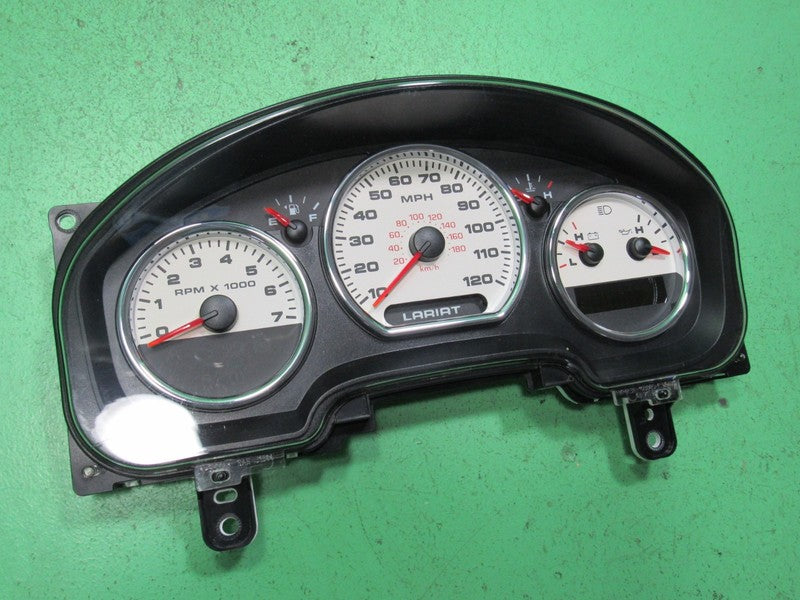 07-08 F150 LARIAT INSTRUMENT GAUGE CLUSTER GAUGES SPEEDO TACH MILEAGE 