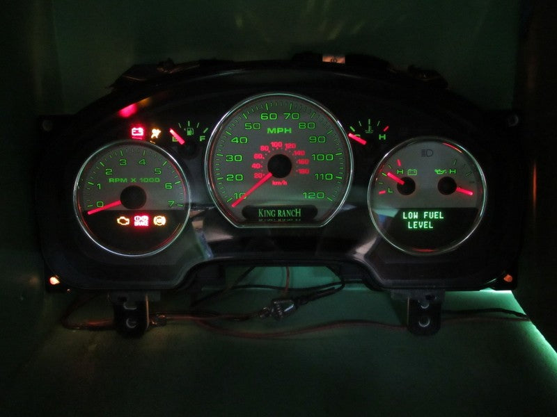 07-08 F150 KING RANCH INSTRUMENT GAUGE CLUSTER SPEEDO TACH MILEAGE PRO