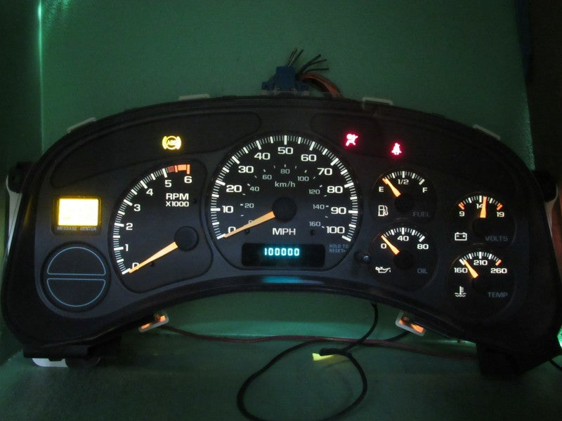 01-02 SIERRA SILVERADO MT INSTRUMENT GAUGE CLUSTER SPEEDO TACH MILEAGE