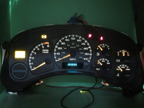 01-02 SIERRA SILVERADO MT INSTRUMENT GAUGE CLUSTER SPEEDO TACH MILEAGE