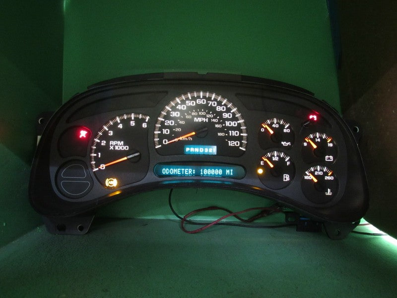 03-04 SILVERADO SIERRA TAHOE INSTRUMENT GAUGE CLUSTER MILEAGE PROG REB