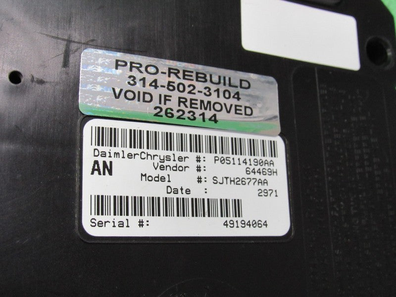 05114190AA 01 DODGE DAKOTA BCM CTM CENTRAL TIMING BODY MODULE PROGRAMM