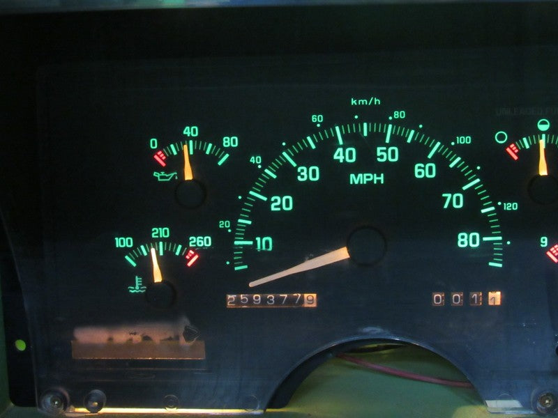 92-93 C/K TRUCK SUBURBAN YUKON INSTRUMENT GAUGE CLUSTER SPEEDO 259k RE