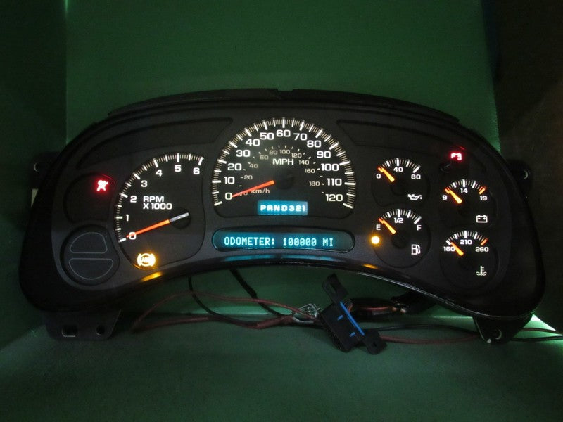 03-04 SILVERADO SIERRA TAHOE INSTRUMENT GAUGE CLUSTER MILEAGE PROG REB