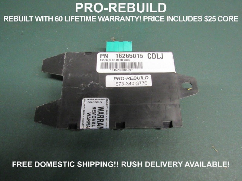 CHEVY ASTRO GMC SAFARI VAN GM ANTI-THEFT PASSLOCK VATS SECURITY MODULE