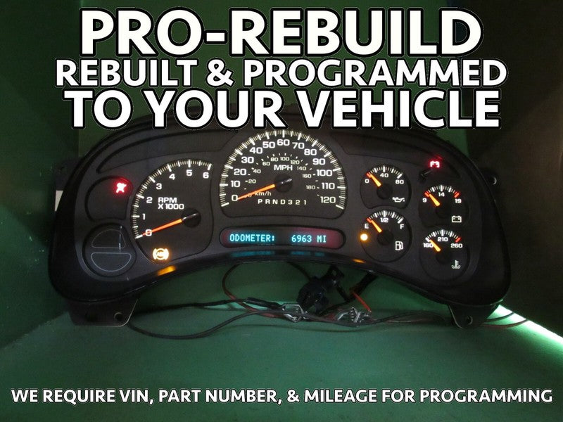 06-07 SILVERADO SIERRA TAHOE INSTRUMENT GAUGE CLUSTER MILEAGE PROG REB