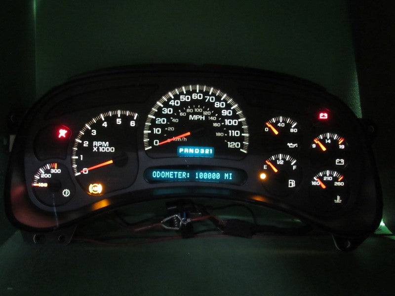 03-04 SILVERADO SIERRA YUKON INSTRUMENT GAUGE CLUSTER MILEAGE PROG REB