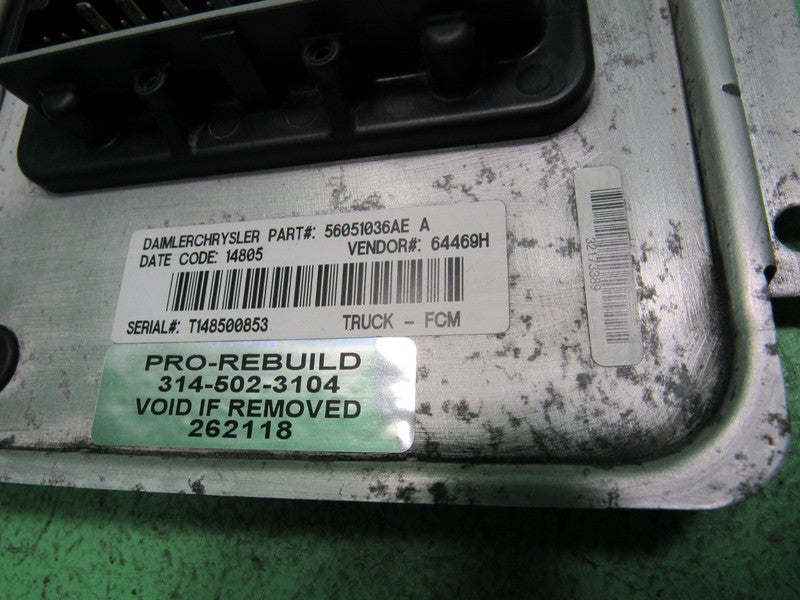 56051036AE 02-05 DODGE RAM FCM BCM FRONT BODY CONTROL MODULE REBUILT 2
