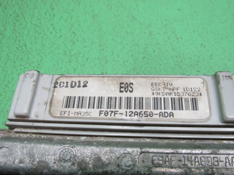 E0S 90 FORD RANGER 2.3L ECU ECM PCM ENGINE COMPUTER F07F-12A650-ADA RE