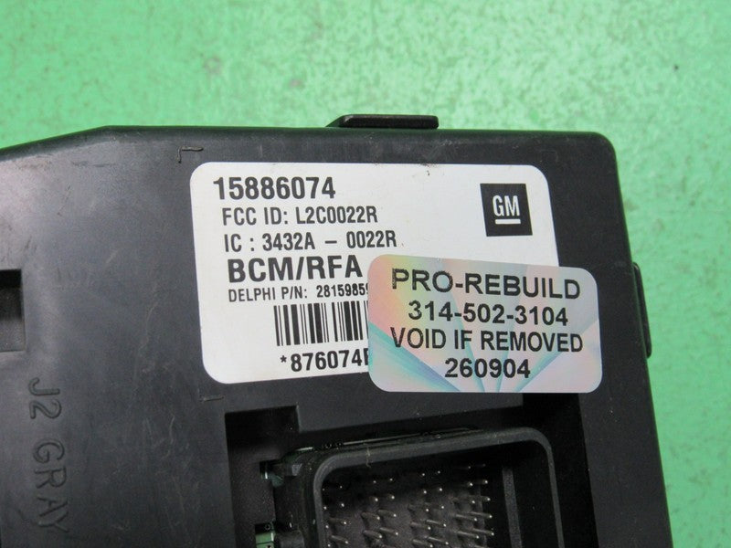 09 COLORADO BCM BODY CONTROL MODULE VIN AND MILEAGE PROGRAMMED 0904