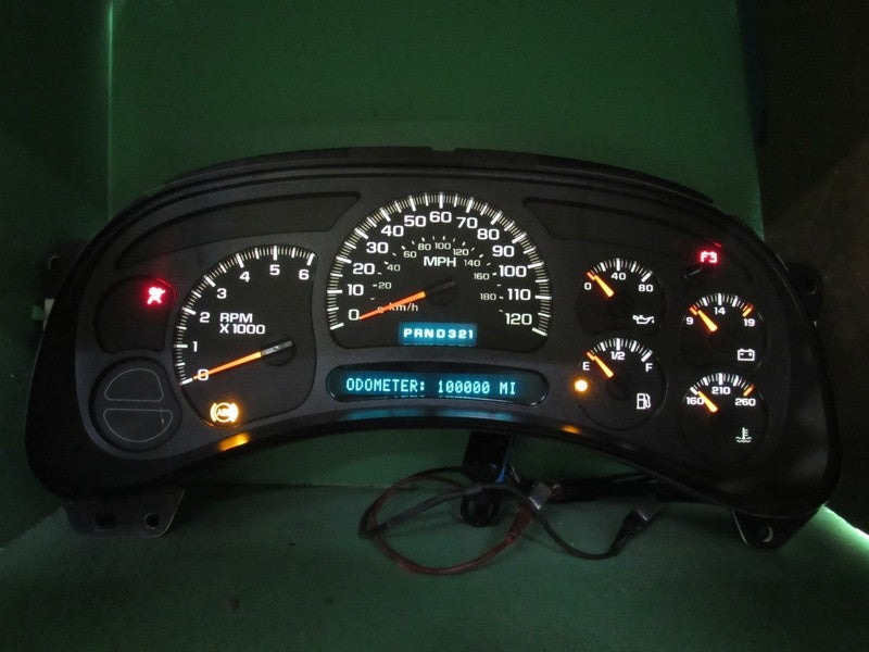 03-05 SILVERADO SIERRA TAHOE INSTRUMENT GAUGE CLUSTER MILEAGE PROG REB