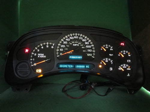 03-05 SILVERADO SIERRA TAHOE INSTRUMENT GAUGE CLUSTER MILEAGE PROG REB