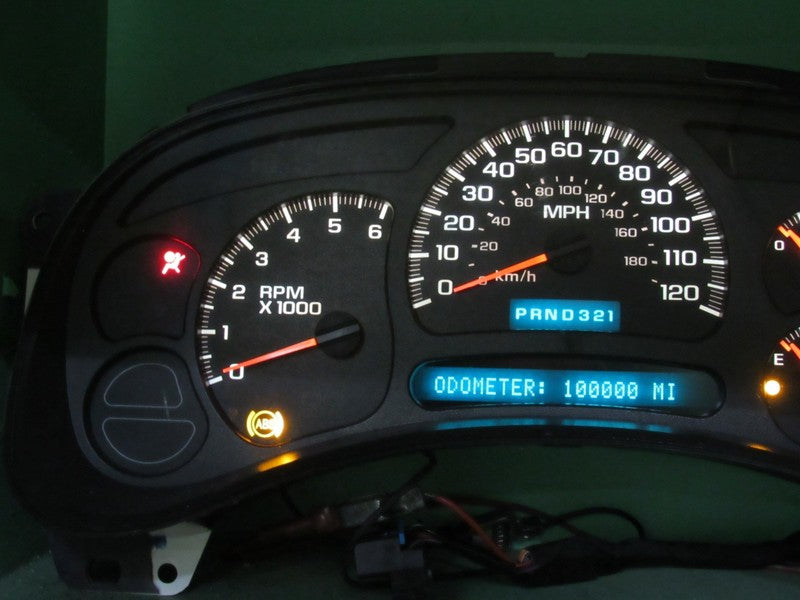 03-04 SILVERADO SIERRA TAHOE INSTRUMENT GAUGE CLUSTER MILEAGE PROG REB