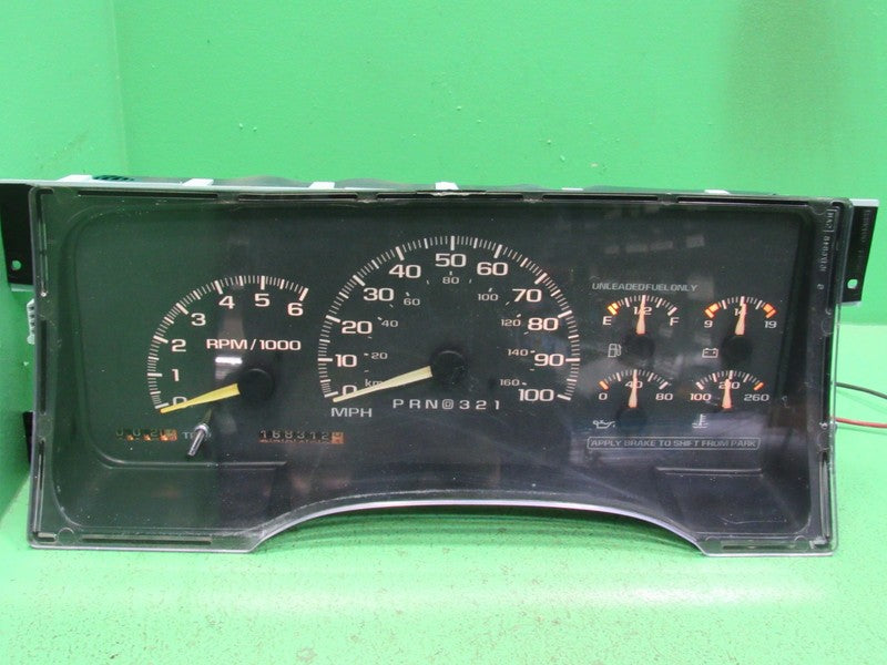 96-98 C/K TRUCK 4.3L INSTRUMENT GAUGE CLUSTER SPEEDOMETER TACH 168k RE