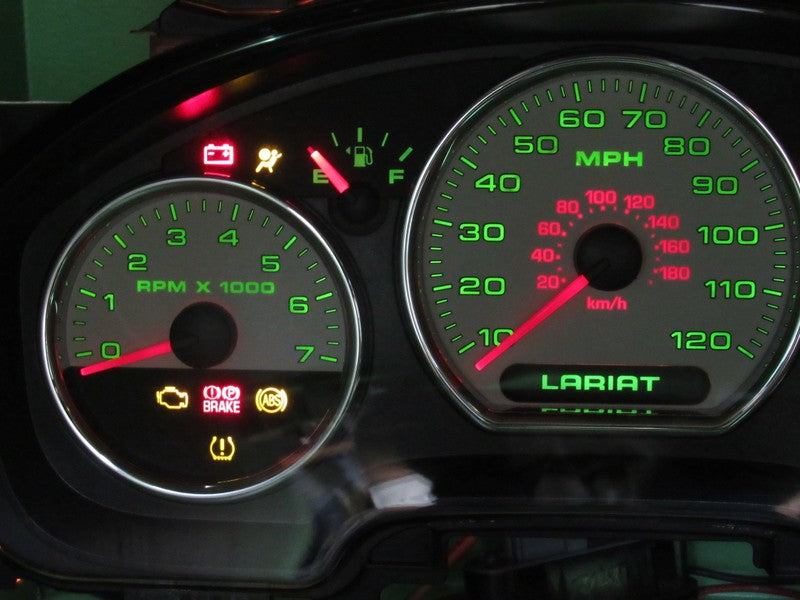 07-08 F150 LARIAT INSTRUMENT GAUGE CLUSTER SPEEDO TACH MILEAGE PROG 14