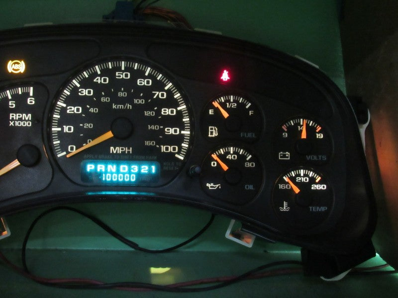 99-02 SIERRA SILVERADO HD INSTRUMENT GAUGE CLUSTER SPEEDO TACH MILEAGE