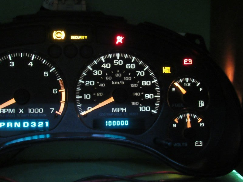 00-03 S-10 SONOMA HOMBRE AT INSTRUMENT GAUGE CLUSTER SPEEDO TACH MILEA