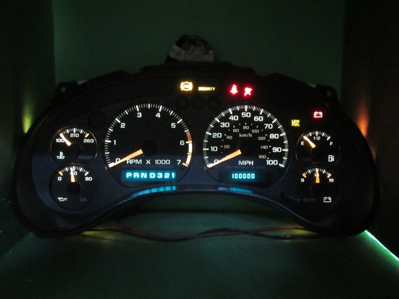 00-03 S-10 SONOMA HOMBRE AT INSTRUMENT GAUGE CLUSTER SPEEDO TACH MILEA