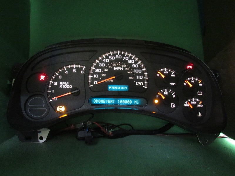 03-04 SILVERADO SIERRA TAHOE INSTRUMENT GAUGE CLUSTER MILEAGE PROG REB