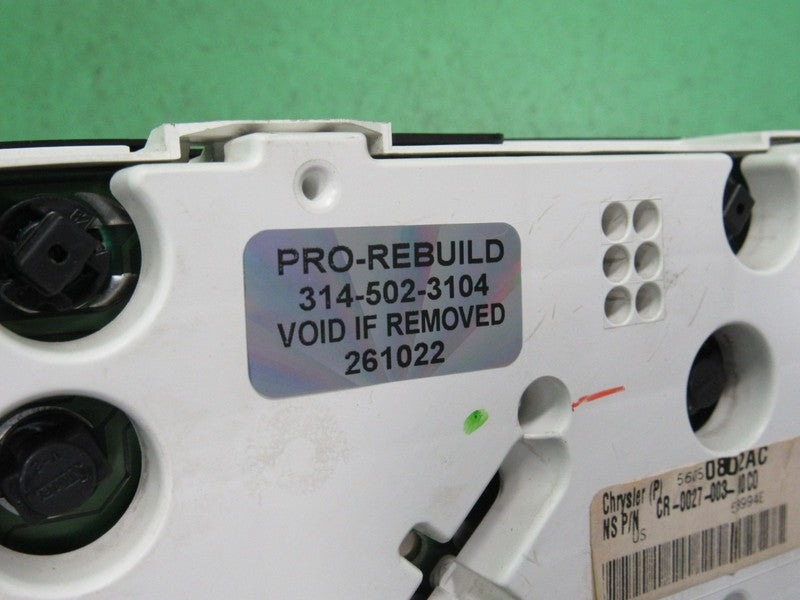 02-04 JEEP GRAND CHEROKEE WJ INSTRUMENT GAUGE CLUSTER MILEAGE PROG REB