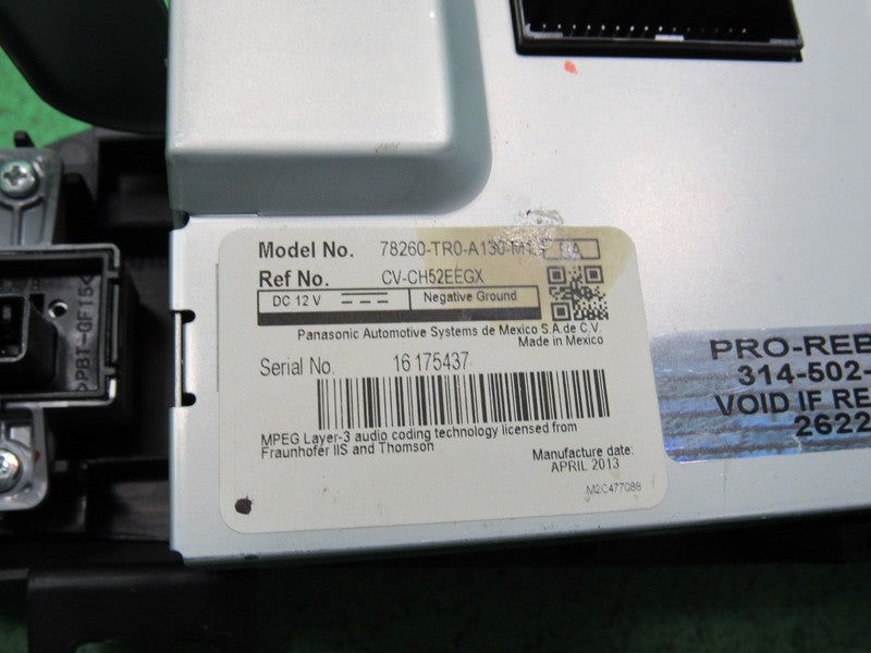 13 HONDA CIVIC SEDAN IMID INFORMATION DISPLAY SCREEN 78260-TR0-A13 TES
