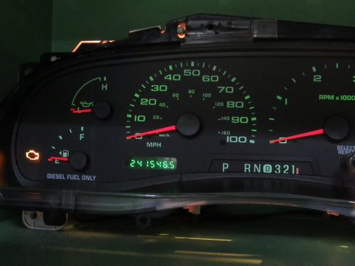 04 F250 F350 DIESEL INSTRUMENT GAUGE CLUSTER GAUGES SPEEDO TACH 241K T