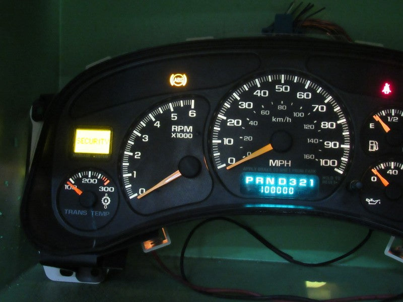 99-02 SIERRA SILVERADO HD INSTRUMENT GAUGE CLUSTER SPEEDO TACH MILEAGE