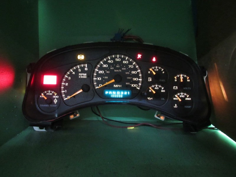 01-02 SIERRA SILVERADO HD INSTRUMENT GAUGE CLUSTER SPEEDO TACH MILEAGE