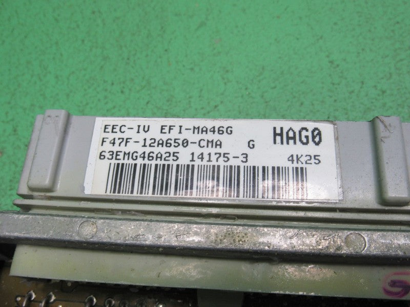 HAG0 94 FORD RANGER 4.0 MT ECU ECM PCM ENGINE COMPUTER F47F-12A650-CMA