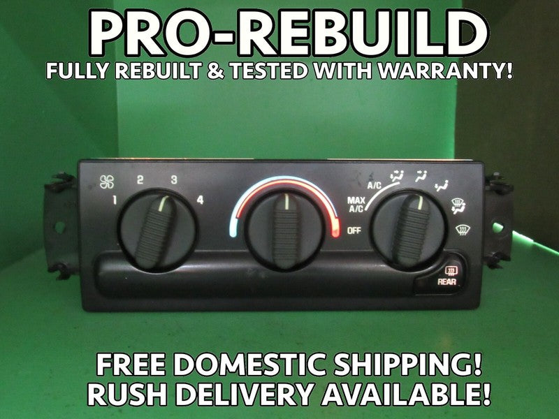 15098964 99-04 S10 S15 HOMBRE A/C MANUAL CLIMATE TEMP CONTROL REBUILT 