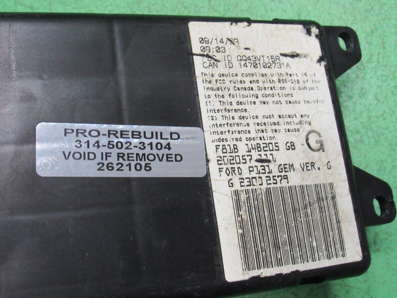 F81B-14B205-GB FORD F250 F350 SUPER DUTY BCM GEM MULTIFUNCTION MODULE 