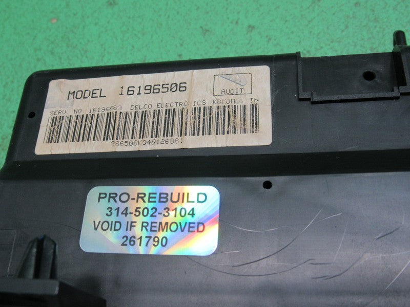 16196506 CADILLAC FLEETWOOD AC DIGITAL CLIMATE TEMPERATURE CONTROL REB