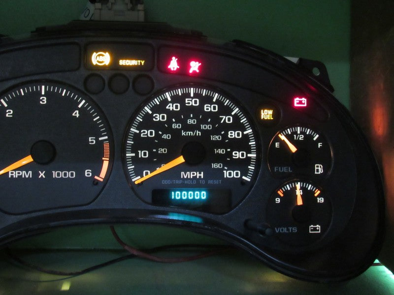 01-04 S-10 SONOMA 4.3 MT INSTRUMENT GAUGE CLUSTER SPEEDO TACH MILEAGE 