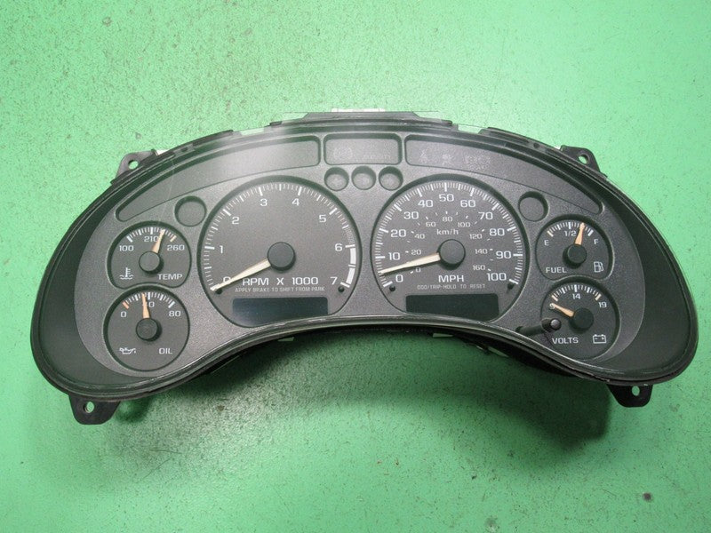 00-03 S-10 SONOMA HOMBRE AT INSTRUMENT GAUGE CLUSTER SPEEDO TACH MILEA