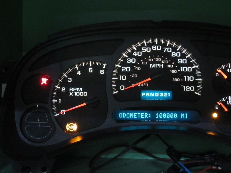 03-04 SILVERADO SIERRA TAHOE INSTRUMENT GAUGE CLUSTER MILEAGE PROG REB