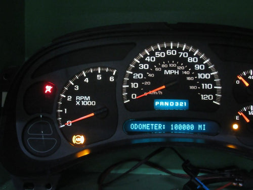 03-04 SILVERADO SIERRA TAHOE INSTRUMENT GAUGE CLUSTER MILEAGE PROG REB