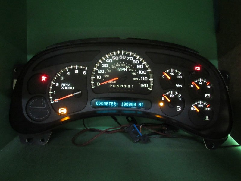 06-07 SILVERADO SIERRA TAHOE INSTRUMENT GAUGE CLUSTER MILEAGE PROG REB
