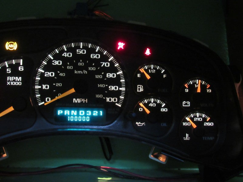 01-02 SIERRA SILVERADO HD INSTRUMENT GAUGE CLUSTER SPEEDO TACH MILEAGE
