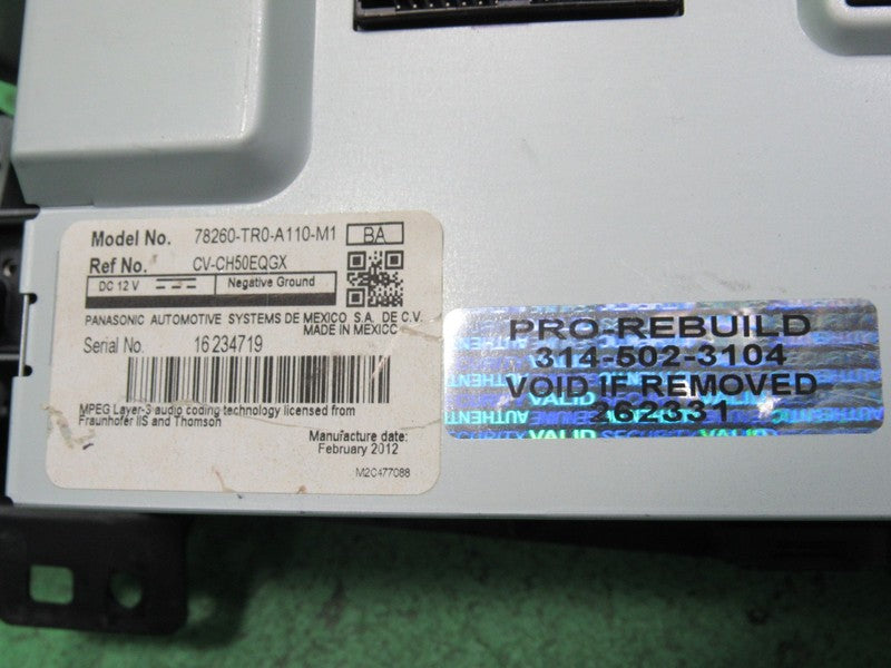 12 HONDA CIVIC EX EXL IMID INFORMATION DISPLAY SCREEN 78260-TR0-A11 TE