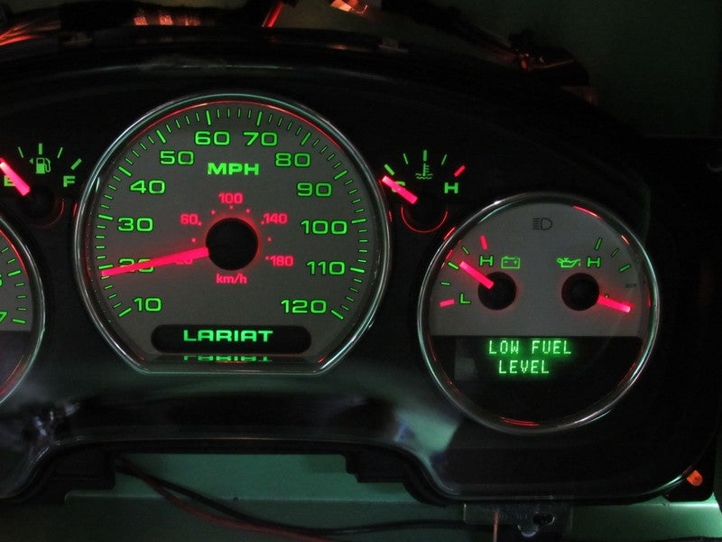 04-05 F150 LARIAT INSTRUMENT GAUGE CLUSTER GAUGES SPEEDO TACH 317K TES
