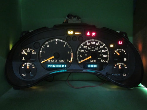 00 S-10 SONOMA HOMBRE AT INSTRUMENT GAUGE CLUSTER SPEEDO TACH MILEAGE 