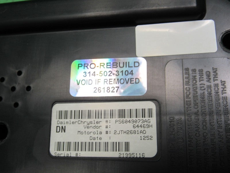 56049073AG 02-03 DODGE DURANGO BCM CTM CENTRAL TIMING BODY MODULE PROG