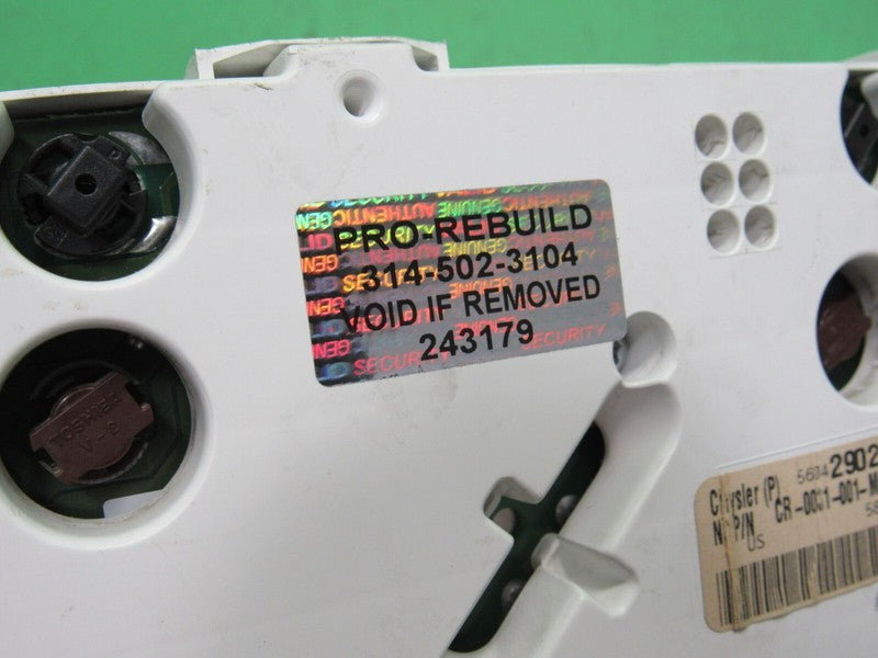 02-04 JEEP GRAND CHEROKEE WJ INSTRUMENT GAUGE CLUSTER MILEAGE PROG REB