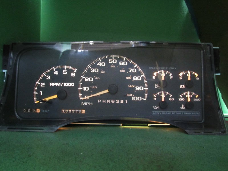 96-98 C/K TRUCK 4.3L INSTRUMENT GAUGE CLUSTER SPEEDOMETER TACH 168k RE