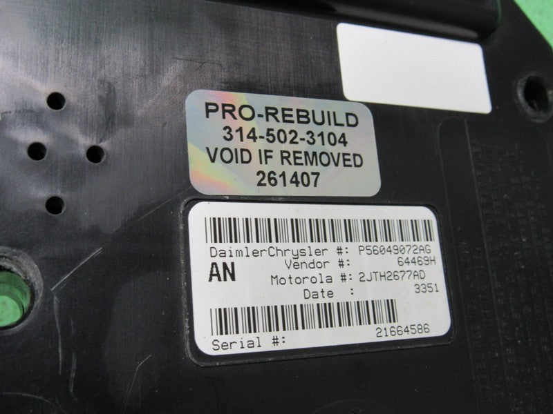 56049072AG 02-04 DODGE DAKOTA BCM CTM CENTRAL TIMING BODY MODULE PROGR
