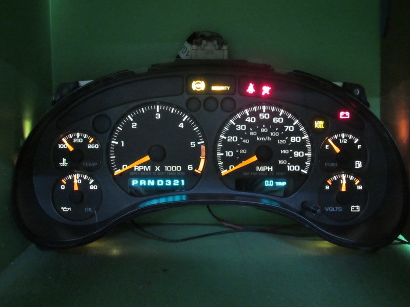 00 S-10 SONOMA HOMBRE AT INSTRUMENT GAUGE CLUSTER SPEEDO TACH MILEAGE 