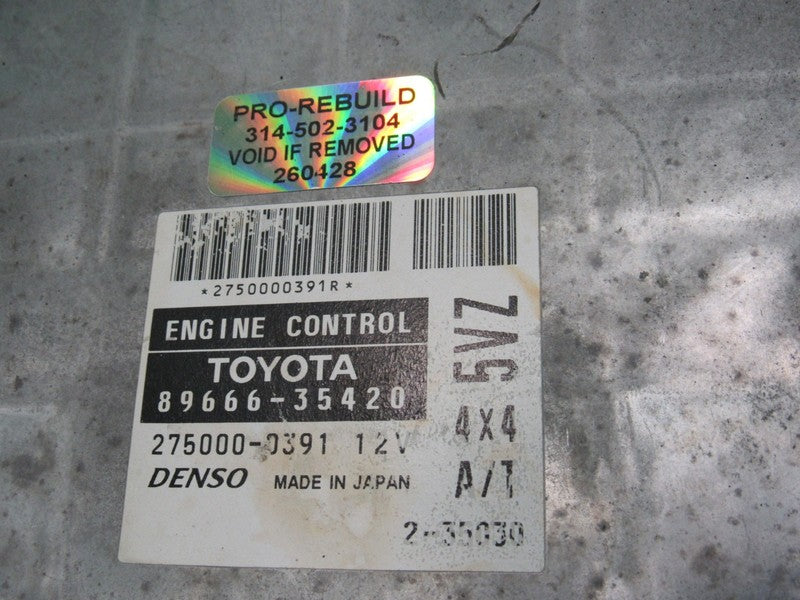 89666-35420 01 4RUNNER 3.4 4x4 AT ECU ECM PCM ENGINE CONTROL COMPUTER 