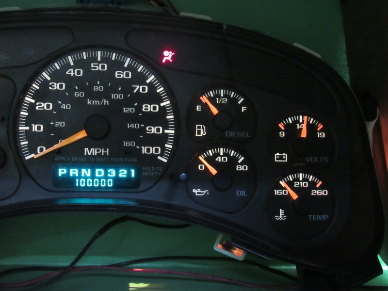01-02 SILVERADO SIERRA DURAMAX HD INSTRUMENT CLUSTER MILEAGE PROG REBU